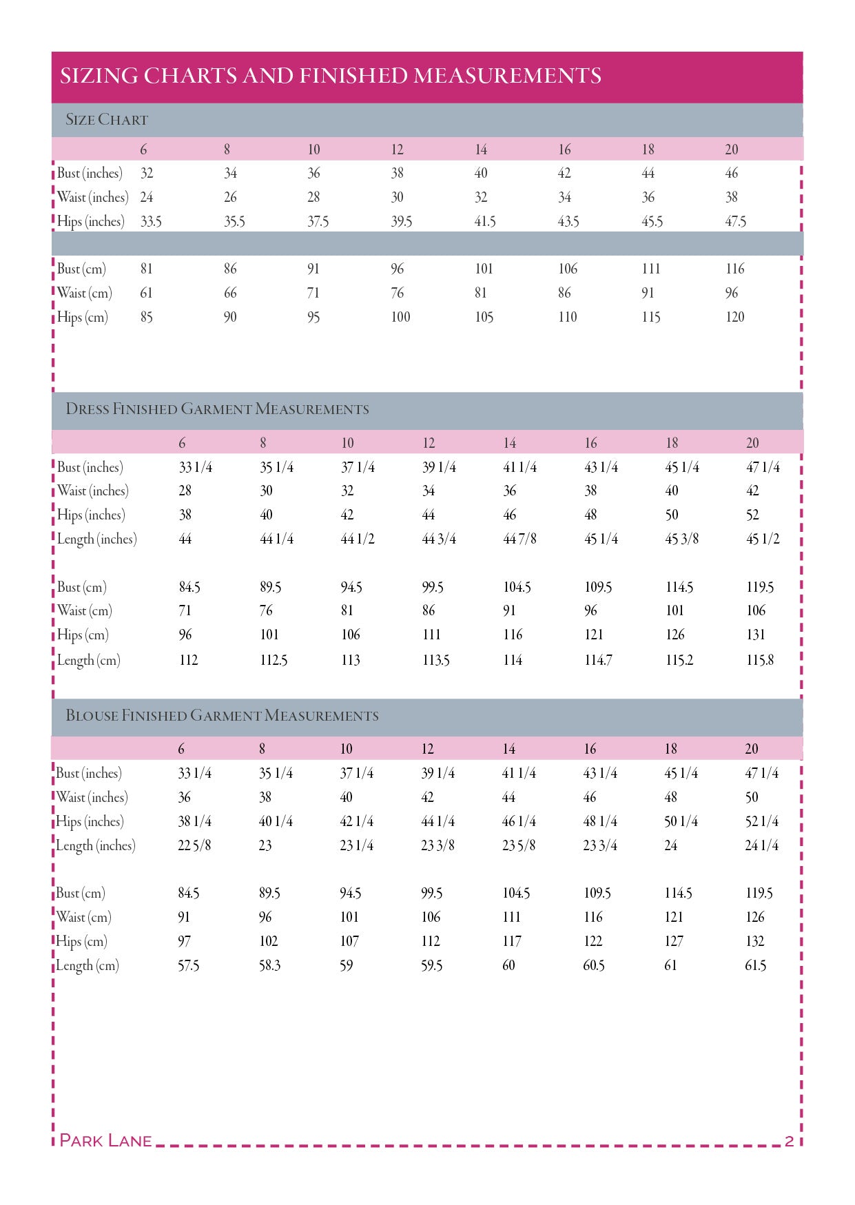 Park Lane – PDF Sewing Pattern (sizes 6–20) – Nina Lee